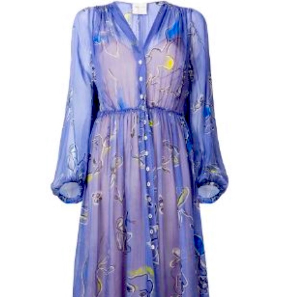 Forte Forte Blue Floral Print Short Dress